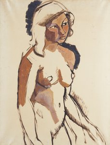 Włoszka, długość trzech czwartych, patrząc w prawo; Włoszka, widok w trzech czwartych, patrząc w prawo, ok. 1910-11 autorstwa Roger de La Fresnaye