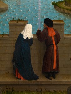 Fragment św. Łukasza rysującego portret Dziewicy (olej na desce)