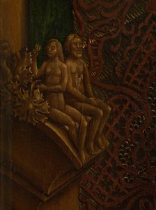 Fragment św. Łukasza rysującego portret Dziewicy (olej na desce)