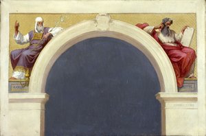 Szkic do kościoła Saint-François-Xavier: Mojżesz i Aaron, między 1874 a 1876 (olej na płótnie) autorstwa Romain Cazes