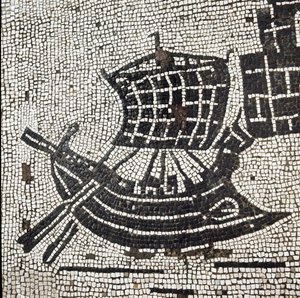 Statek w porcie Ostia (mozaika autorstwa Roman