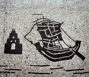 Statek w porcie Ostia (mozaika autorstwa Roman