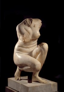 Afrodyta w kucki. Rzeźba z marmuru z II wieku n.e. Słońce. 0,71 m Paryż, Muzeum Luwru. autorstwa Roman