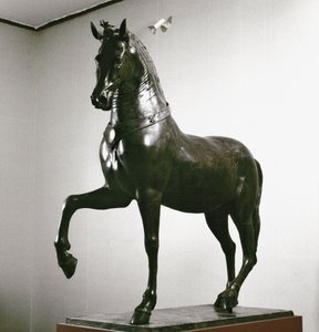 Sztuka rzymska: posąg konia (rzeźba konia) rzeźba z I wieku (brąz) autorstwa Roman