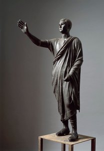 Aule Metele, Arringatore, Orator, posąg z brązu, 80 p.n.e., z Pila (Perugia) autorstwa Roman