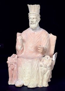 Baal Hammon siedzący na tronie z sanktuarium w Bir Bou Regba (starożytne Thinissut) autorstwa Roman