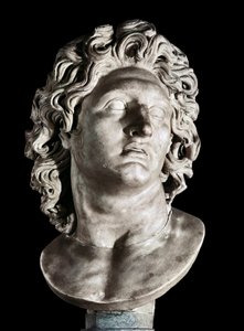 Popiersie Aleksandra Wielkiego (356-323 pne), króla Macedonii i zdobywcy Persji. Rzymska kopia greckiego oryginału, III-II w. p.n.e. (marmur) autorstwa Roman