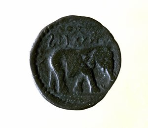 Moneta Kartagina przedstawiająca słonia. III lub II wiek p.n.e. autorstwa Roman