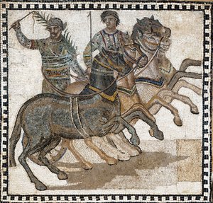 Scena cyrkowa w starożytnym Rzymie. Mozaika, III wiek autorstwa Roman