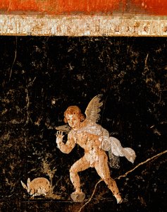 Kupidyn polujący na zająca (fresk autorstwa Roman