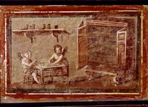 Amorkowie szewcy (fresk autorstwa Roman