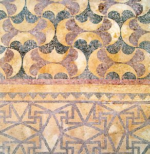 Detal mozaiki geometrycznej, Dom Tezeusza, Pafos, mozaika cypryjska autorstwa Roman