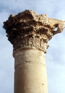Fragment kolumny korynckiej i kapitelu, rzymski, II w. (zdjęcie) autorstwa Roman
