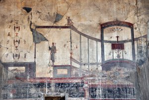Szczegół rzymskiego fresku, Herculanum (fresk) autorstwa Roman