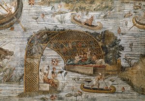 Fragment mozaiki nilotycznej Preneste (Palestrina) z sanktuarium bóstwa Fortune Primigenia, 80 pne autorstwa Roman