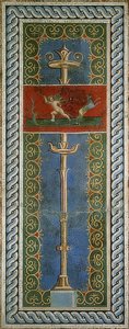Eros jako myśliwy, fragment mozaiki ściennej odkryty w Pompejach autorstwa Roman