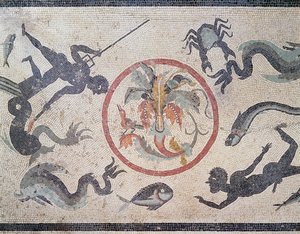 Rybacy i stworzenia morskie, I wne (mozaika) autorstwa Roman