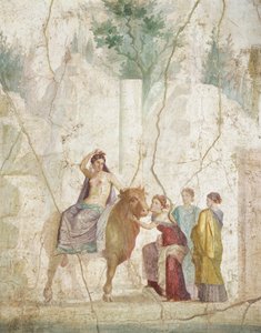 Fresk przedstawiający Gwałt Europy, Pompeje, cywilizacja rzymska autorstwa Roman