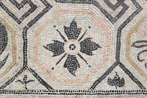 Geometryczny wzór z domus Via san Rocchino, II wiek n.e. (mozaika) autorstwa Roman