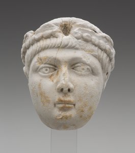 Głowa cesarza Honoriusza jako dziecko, koniec IV wieku naszej ery (marmur) autorstwa Roman