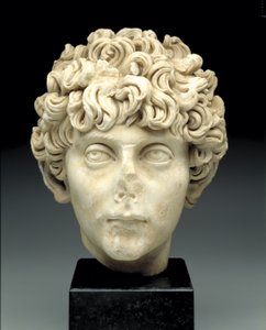 Głowa młodzieńca rzymskiego, ok. 140-170 ne (marmur) autorstwa Roman