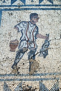 Myśliwy w ogrodzie rzymskim (mozaika) autorstwa Roman