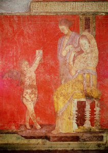 Obrzędy inicjacji w kulcie Dionizosa, fresk z Villa Dei Mysteri autorstwa Roman