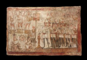 Julius Terentius składający ofiarę, AD 239 (farba na tynku) autorstwa Roman
