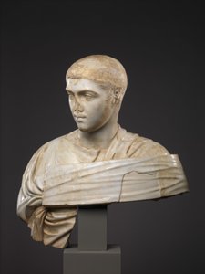 Marmurowe popiersie portretowe Severusa Aleksandra, 230-235 AD (marmur) autorstwa Roman