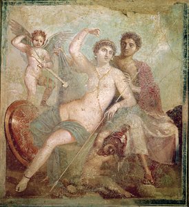 Mars i Wenus z Domu Marsa i Wenus (Casa de Marte e Venere) Pompeje (malowidło ścienne) autorstwa Roman