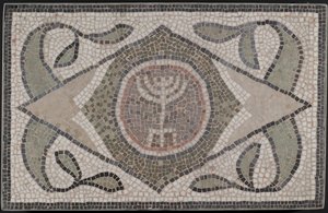 Mozaika Menory, VI wiek n.e. (kamień i zaprawa) autorstwa Roman