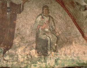 Matka z Dzieciątkiem, Cubiculum z Velatio (fresk) autorstwa Roman