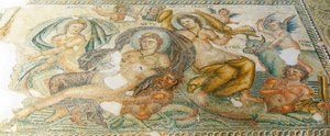 Nereides i Bythos, Dom Aiona, Pafos, Cypr (mozaika) autorstwa Roman