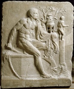 Orestes konsultujący się z wyrocznią Apolla w Delfach (marmur) autorstwa Roman