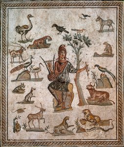 Orfeusz otoczony zwierzętami, II wiek autorstwa Roman