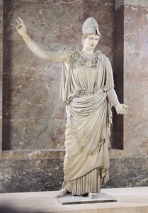 Pallas de Velletri, posąg Ateny w hełmie, rzymska kopia greckiego oryginału przypisywanego Alkamenesowi lub Cresilasowi, ok. 420-10 p.n.e. (marmur) (szczegóły zob. 164612 do 164615)