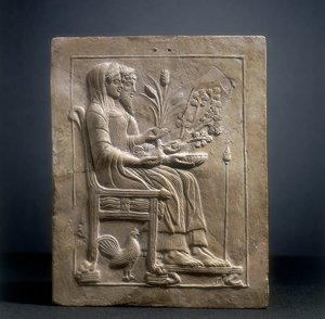Pinax Persefony i Plutona w Hadesie (terakota) autorstwa Roman