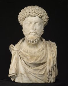 Portret cesarza Marka Aureliusza, koniec II (marmur) autorstwa Roman