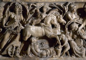Porwanie Prozerpiny, detal (marmur) autorstwa Roman
