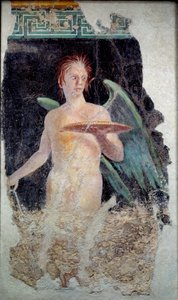 Sztuka rzymska: fresk skrzydła dżina z Pompei - koniec I wieku pne - Paryż, Musee du Louvre autorstwa Roman
