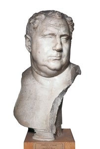 Sztuka rzymska: „Popiersie Witeliusza (15-69) cesarza rzymskiego” II w. (marmur) autorstwa Roman
