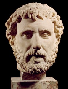 Sztuka rzymska: popiersie stromego rzymskiego Antonina Piusa (138-161 ne) Paryż, Luwr autorstwa Roman