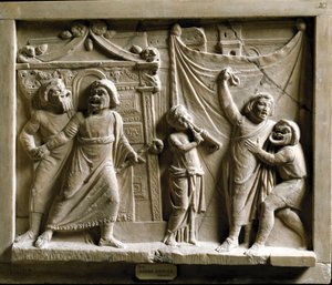 Sztuka rzymska: komedia teatralna scena (komedia) utworu „Andria” Terence
