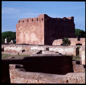 Sztuka rzymska: widok ruin stolicy, stanowisko archeologiczne Ostia autorstwa Roman