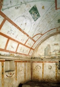 Sztuka rzymska: widok grobowca Caivano. 100-150 n.e. Neapol, Narodowe Muzeum Archeologiczne autorstwa Roman