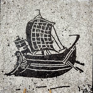 Statek Sabratha powracający do portu Ostia (mozaika autorstwa Roman