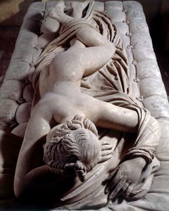 Śpiący Hermafrodyta Rzeźba rzymska z II w. p.n.e. Wym. 1,48 m Paryż, Luwr autorstwa Roman