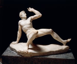 Posąg upadającej Galii, kopia oryginału szkoły pergamońskiej z III w. p.n.e. (marmur) autorstwa Roman