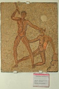 Tezeusz i Minotaur z Domu Jakuba Magnusa (mozaika) autorstwa Roman