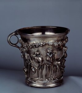 Tresor de Boscoreale: timbale ze szkieletami. Koniec I wieku pne- I wiek naszej ery. Paryż, Luwr autorstwa Roman